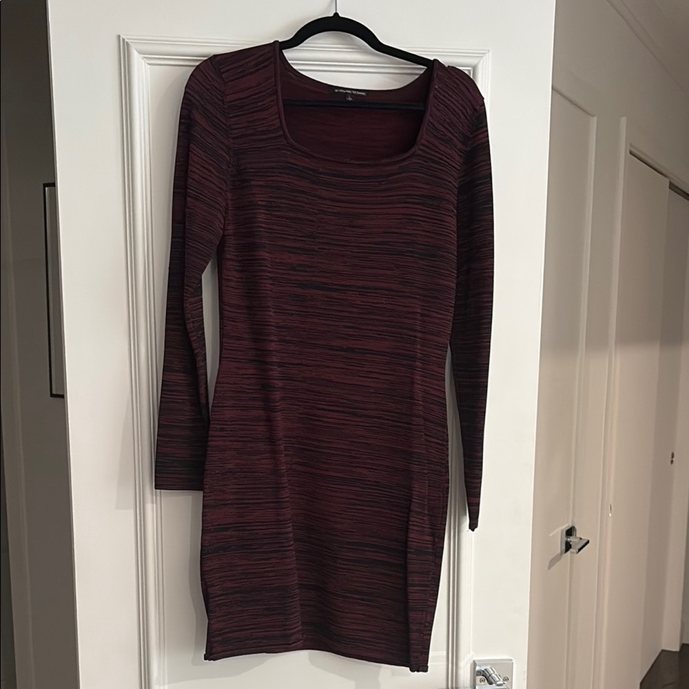 W118 by Walter Baker Maroon Long Sleeve Dress
